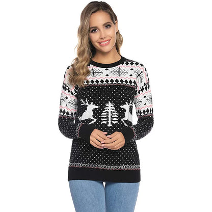 2025 New Christmas Matching Sweaters for Women Men Couples Knitwear Jacquard