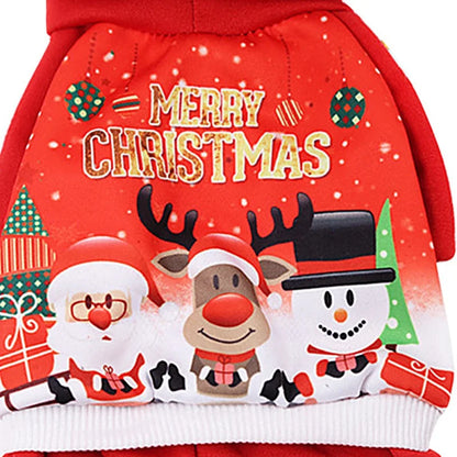 Christmas Pet Dog Jumpsuits Winter Warm Xmas Pets Dogs Clothes