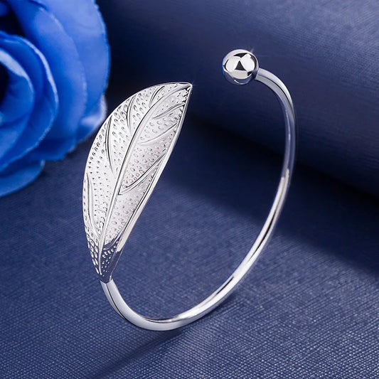 Luxury 925 Sterling Tree Leaf Bracelet for Women Fashion Designer