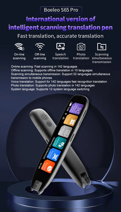 Translation Pen for Dyslexia Scanner Reading Pen 142 Text to Speech Smart Recording