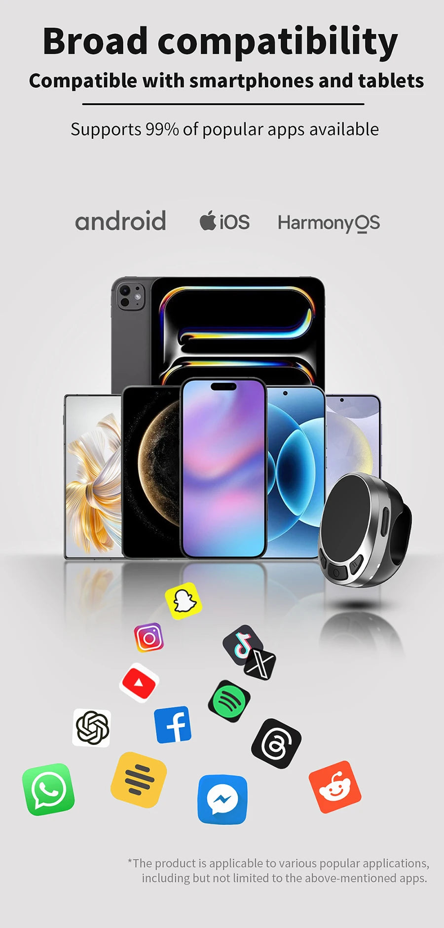 TikTok remote, scrolling ring, finger mouse, bluetooth page turner