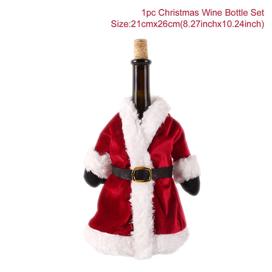 Christmas Wine Bottle Cover Merry Christmas Decoration For Home