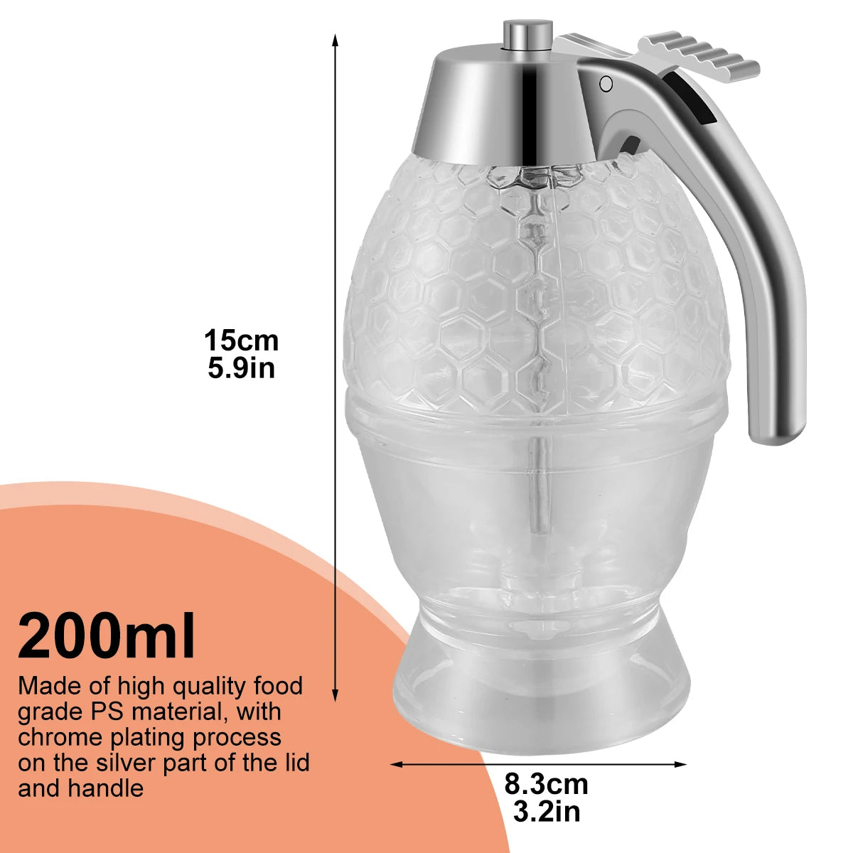 200ML No Drip Honey Dispenser with Stand