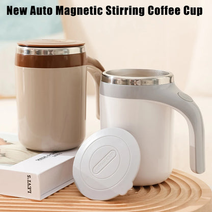Copo misturador magnético rotativo para café e leite, com misturador automático. Novo copo inteligente para preguiça, aquecedor de garrafas, marcador de tempo e carregamento USB.