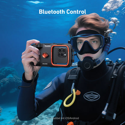 Carcasa Impermeable TELESIN para Teléfono de Buceo, Soporte Universal para Teléfono con Empuñadura