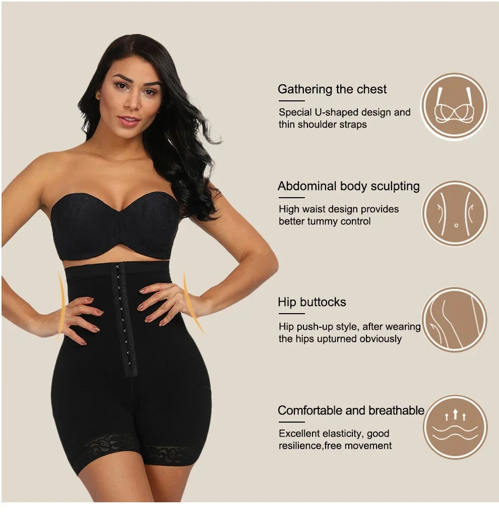 Fajas Colombianas Butt Lifter Shapewear High Waist Tummy Control Panties