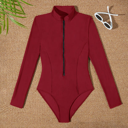2025 Slim Fit Rash Guard Long Sleeve Swimsuit