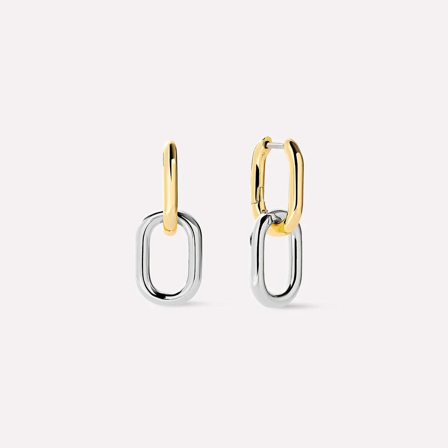 DPLAOPA 925 Sterling Silver Gold Two Irregular Circle Piercing Hoop Earrings