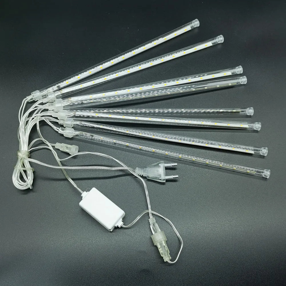 LED Meteor Shower Rain Lights Waterproof Falling Raindrop Fairy String