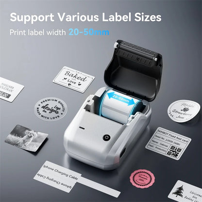 Label Printer Mini Bluetooth Sticker Maker Support Smartphones PC