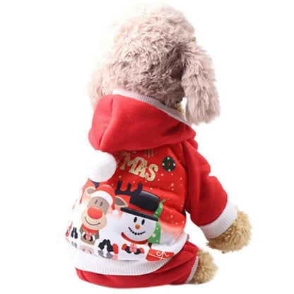 Christmas Pet Dog Jumpsuits Winter Warm Xmas Pets Dogs Clothes