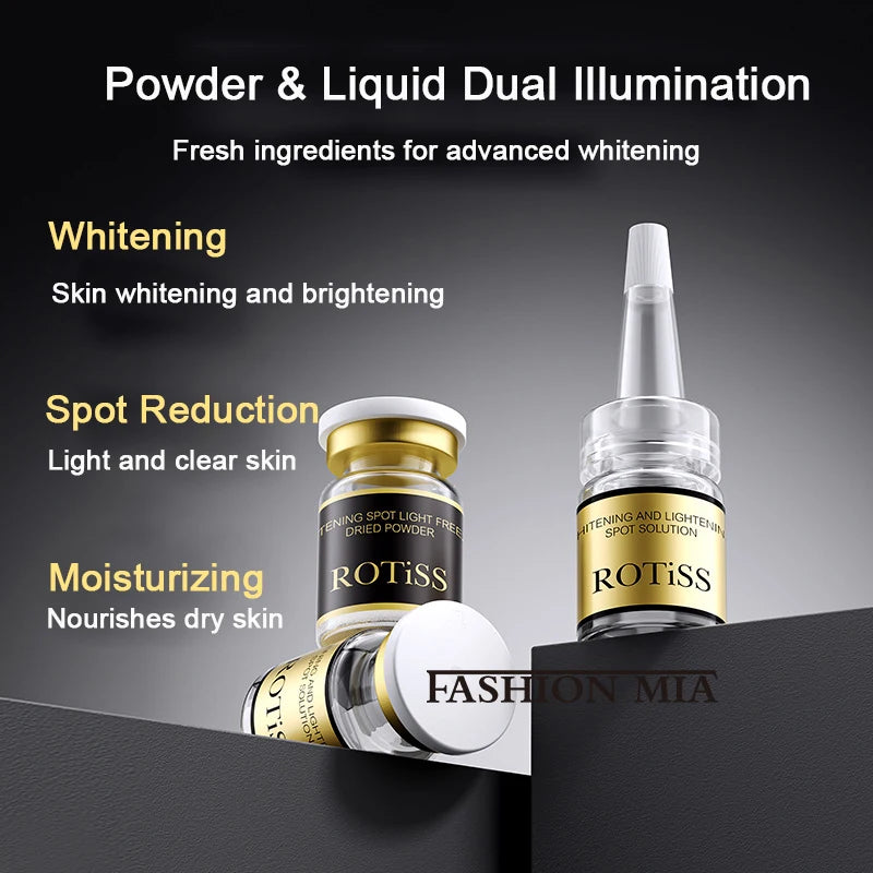 Sérum facial coreano em pó liofilizado com niacinamida e levedura, Pro-Xylane, hidrata, rejuvenesce e remove a melanina.