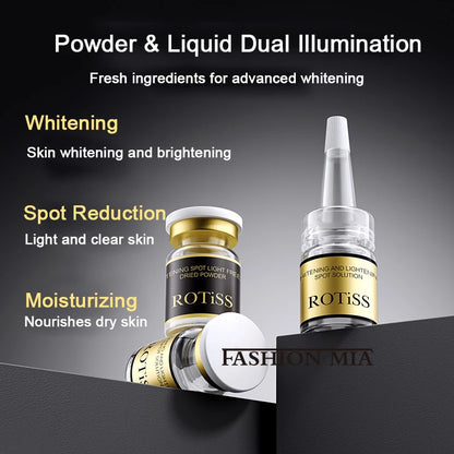 Sérum facial coreano em pó liofilizado com niacinamida e levedura, Pro-Xylane, hidrata, rejuvenesce e remove a melanina.