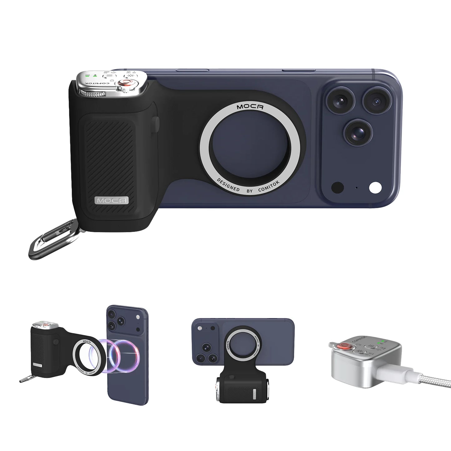 Soporte magnético para teléfono COMITOK con control remoto y mango portátil para fotografía