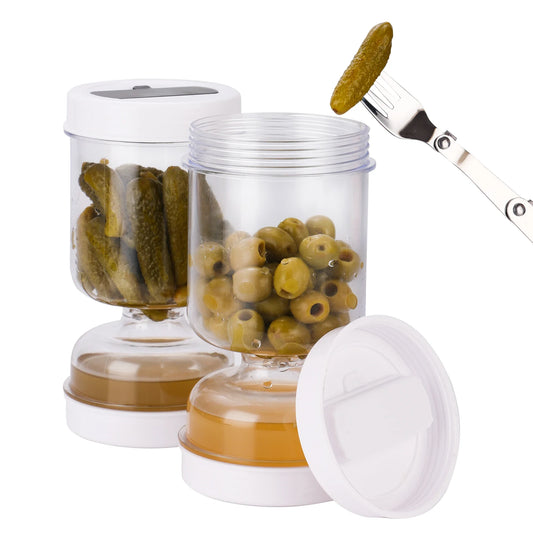 Olive and Pickle Strainer Jar, New Olive Container Hourglass Jar