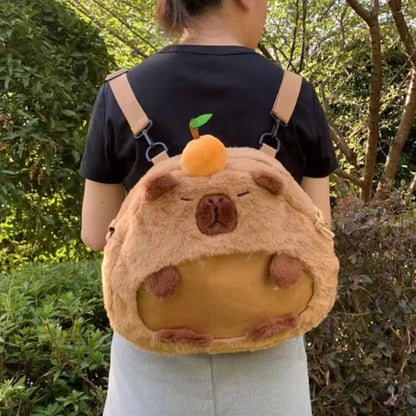 Capybara Plush Backpack Kawaii Fashion Plushie Doll Fur Pendant Children's