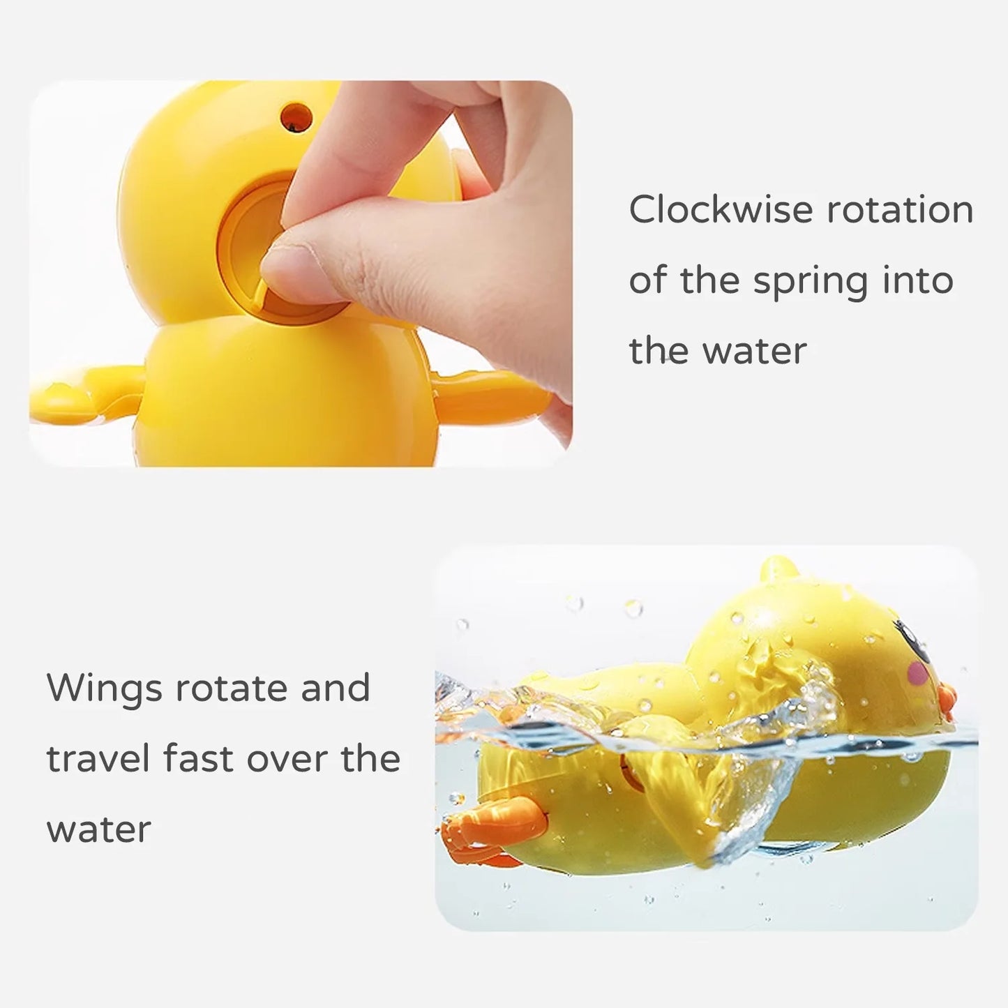 Summer Baby Water Gun Spray Toys Cute Little Yellow Duck Swimming