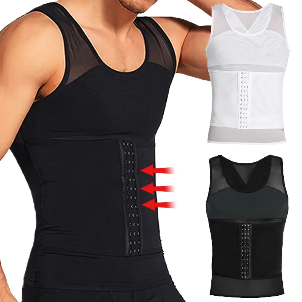 Men's Body Shaper Compression Vest Abdomen Shapewear Tummy Slimming Sheath Belly