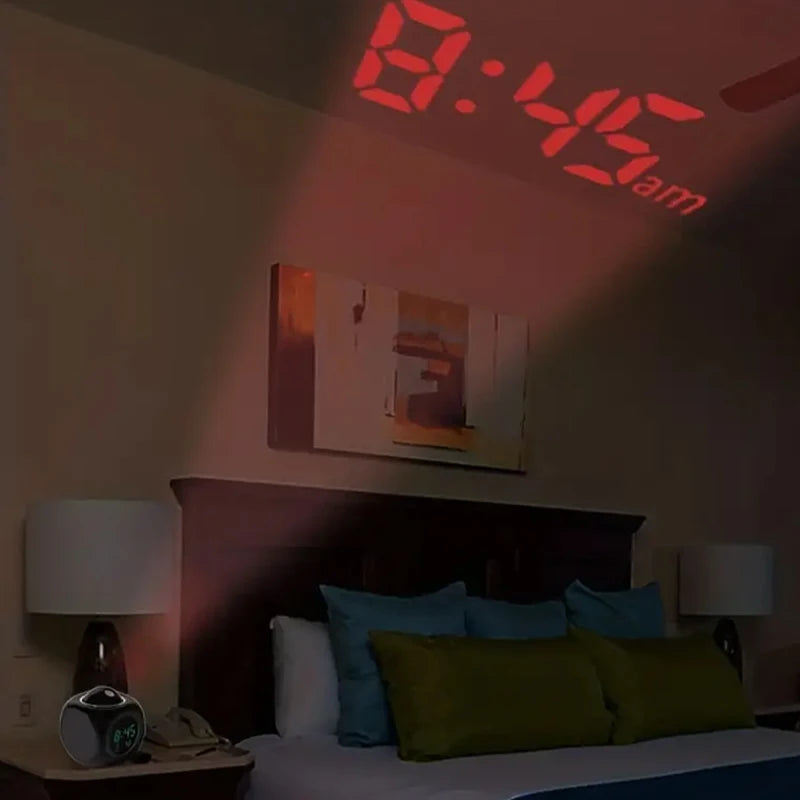 Multi-function Projection Chime Clock LED Light Projection