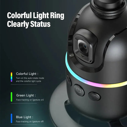 VIKEFON Estabilizador de cardán con seguimiento facial automático inteligente 360° Trípode con palo selfi