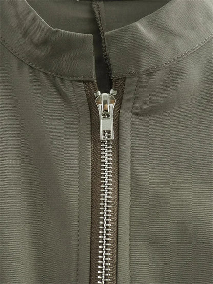 TRAF Vestido comprido com fecho para mulher plissado sem mangas