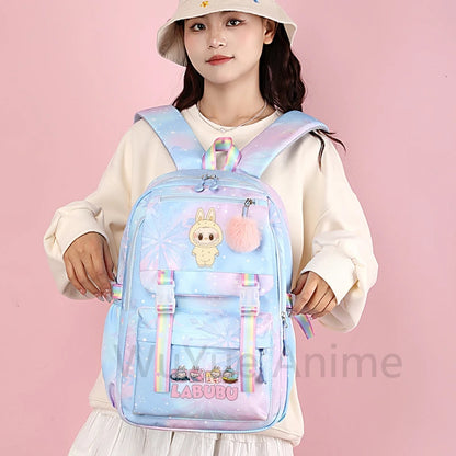 Mochila estampada fofa de anime para adolescentes estudantes crianças meninas meninos mochila escolar