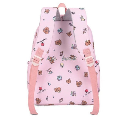 3Pcs/set Capybara Print Backpack Lunch Bag with Pencilcase Colorful Patterns Boys Girls