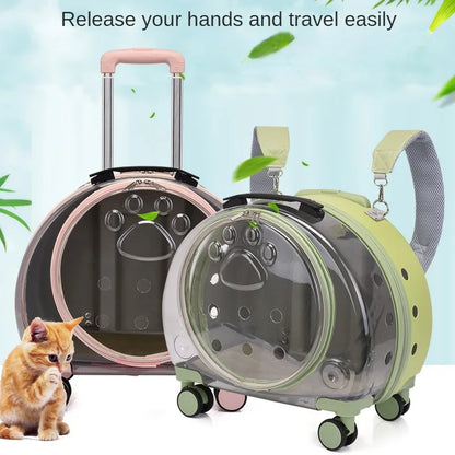 Pet Suitcase Transparent Trolley Case