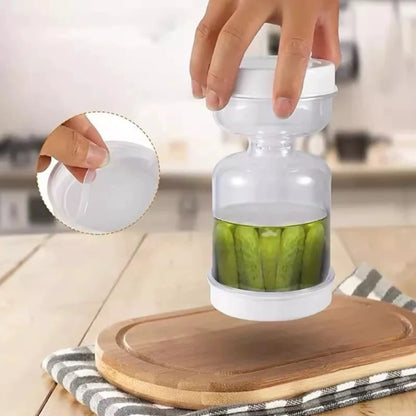 Olive & Kimchi Filter New Container Hourglass Jar With Filter Flip Pickle
