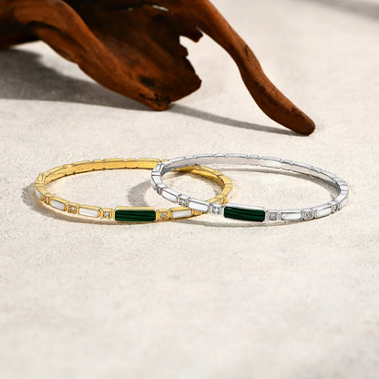 ATTAGEMS Luxury Synthetic Malachite Moissanite Bracelet 2025