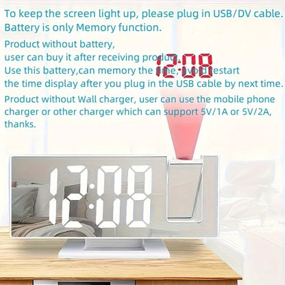 Projection alarm clock  multifunction Intelligent luminous clock Bedroom