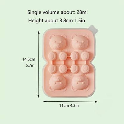 Cute Teddy Bear Ice Cube Making Mold Splash-proof