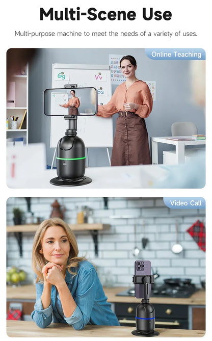 VIKEFON Estabilizador de cardán con seguimiento facial automático inteligente 360° Trípode con palo selfi