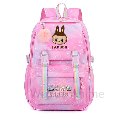 Mochila estampada fofa de anime para adolescentes estudantes crianças meninas meninos mochila escolar