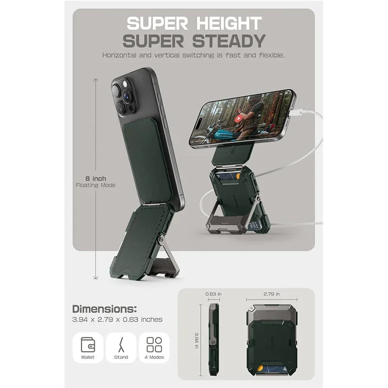 Soporte magnético tipo trípode SUPCASE con tarjetero para iPhone 16/15/14/13/12