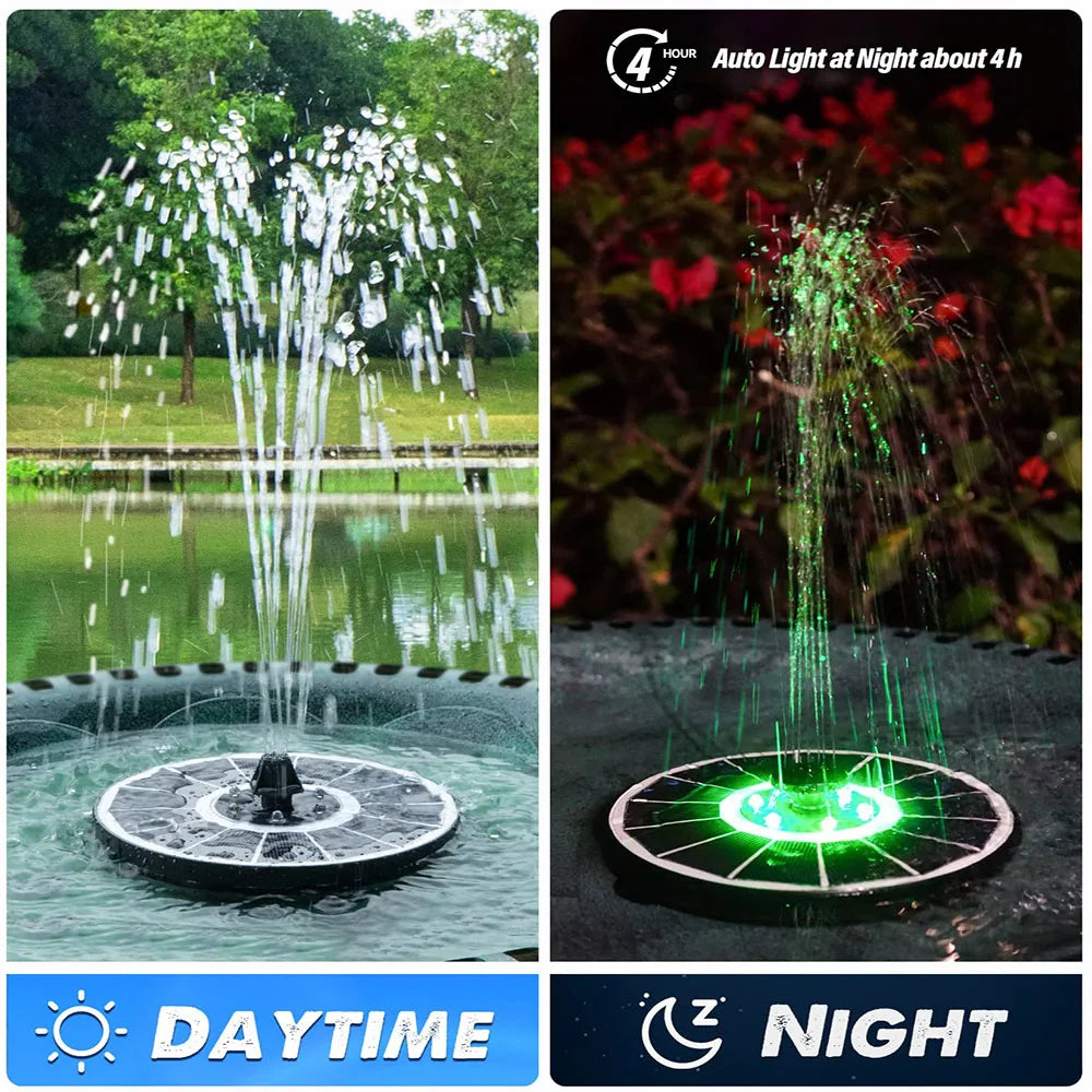 Solar Fountain Pump for Bird Bath with Lights,3.5W Solar Water Fountain