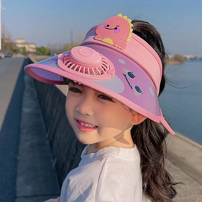 Children's Summer Sun Hat with Fan Sun Protection