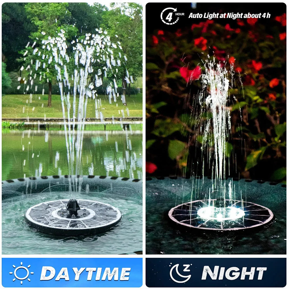 Solar Fountain Pump for Bird Bath with Lights,3.5W Solar Water Fountain