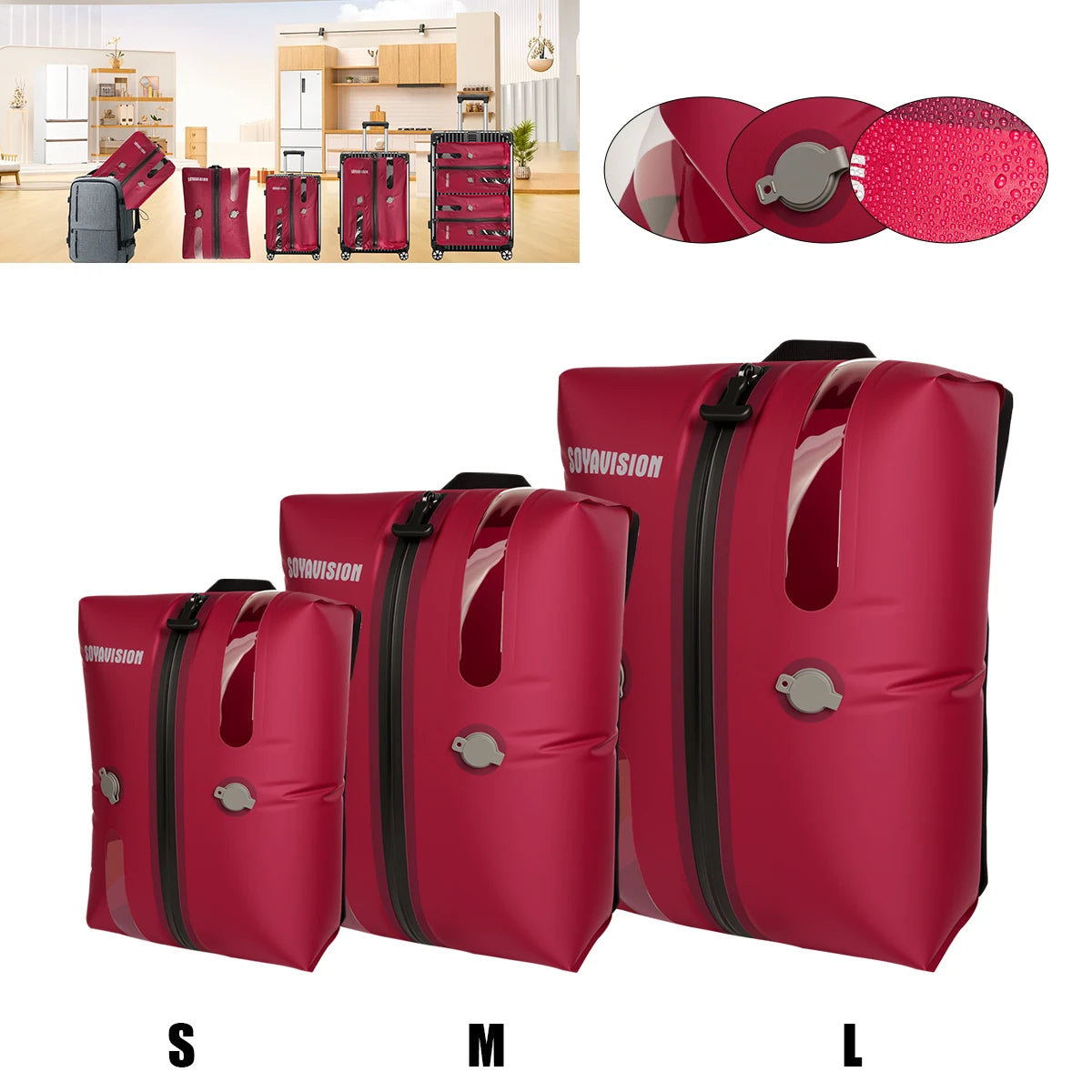 ¡Gran oferta! Bolsas de vacío de TPU S M L, bolsas de compresión al vacío reutilizables, equipaje impermeable