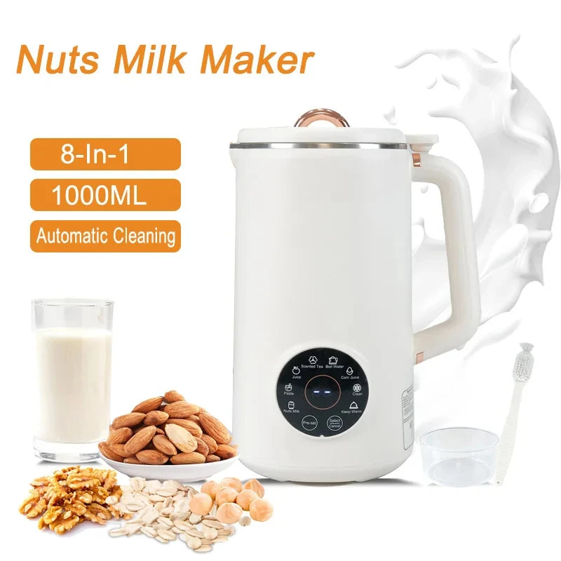 Nut Milk Maker 35oz 1000ml Almond Milk Machine 8-In-1 Automatic