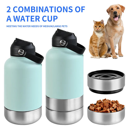 Keep Your Furry Friends Hydrated with the OKKPETS 3-in-1 Stainless Steel Dog Water Bottle!