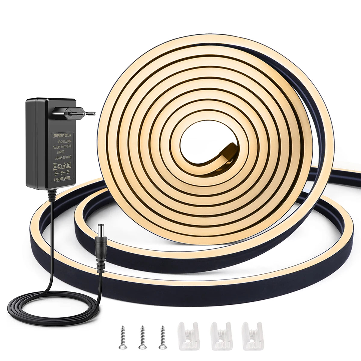 Black Silicone Tube Neon Light LED Strip with RF Remote Control/Sweep Motion/Touch Sensor