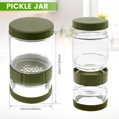 Glass Pickle Jar Dry Wet Separation Pickle and Olive Jar Upside Down