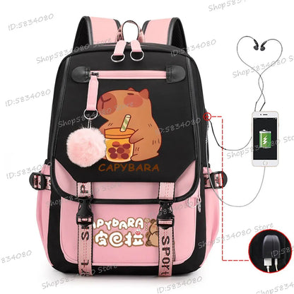 Students School Backpacks Trend 2025 Capybara Lover Gift High Quality Travel Laptop