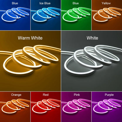 Solar LED Neon Strip Light 5m 10m DC 24V 120LED/m 2835 Flexible Lights 6x12mm Waterproofof