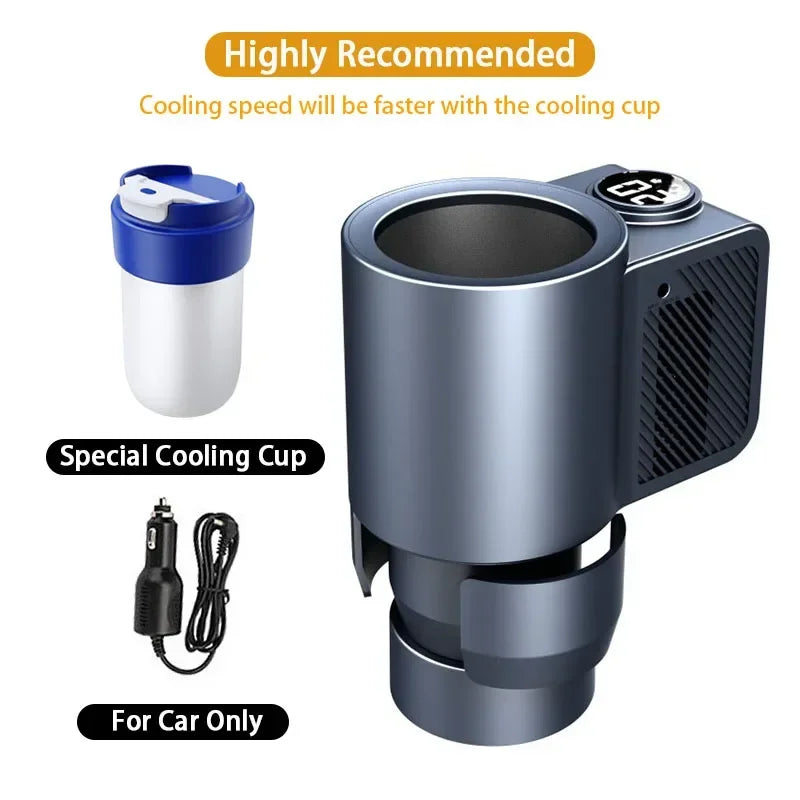 Copo térmico elétrico 2 em 1 para bebidas, café e outras bebidas. Ideal para automóvel, com função de aquecimento e arrefecimento. Perfeito para bebidas com leite.