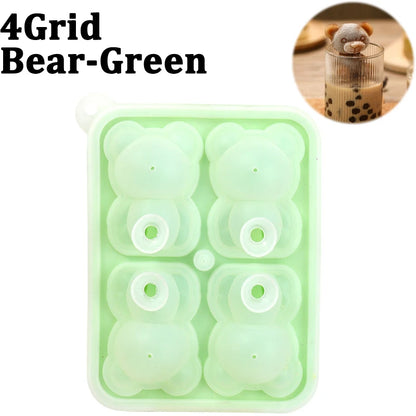 Cute Teddy Bear Ice Cube Making Mold Splash-proof