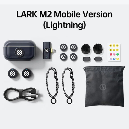 Hollyland Lark M2 Wireless Lavalier Microphone System TX RX Kit 300m Range