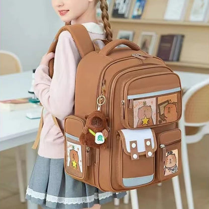 Capybara Children School Bags for Boys Kids Backpack Primary Schoolbag Orthopedic