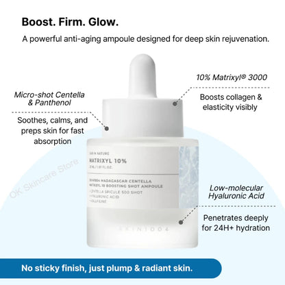 Ampola Coreana de Centelha Asiática com Retinol e Matrixyl para o Cuidado dos Poros e Anti-rugas